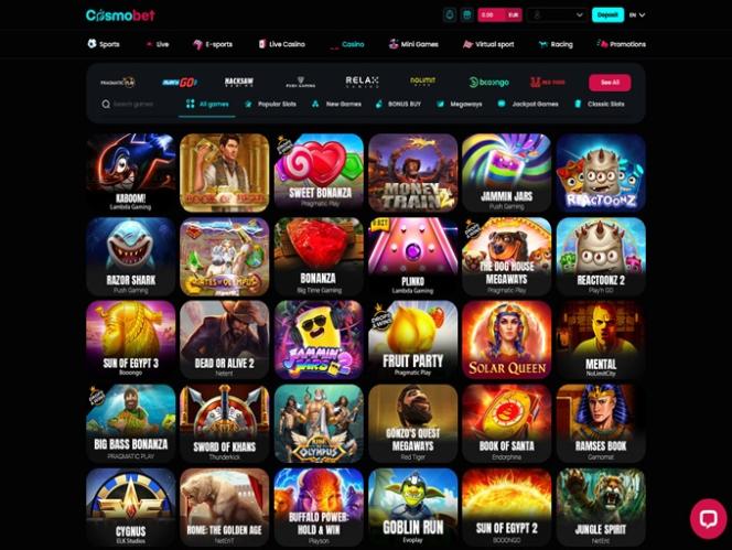 Lobby de referência da CosmoBet